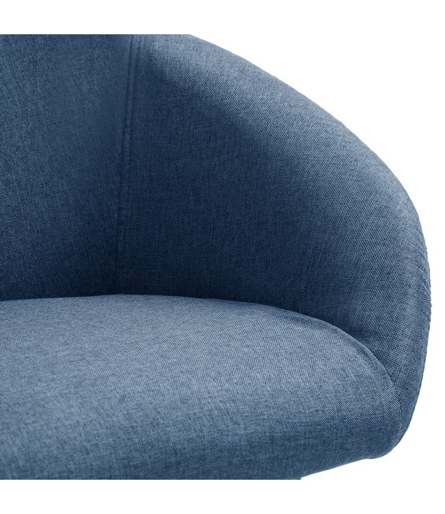 Eetkamerstoel stof blauw