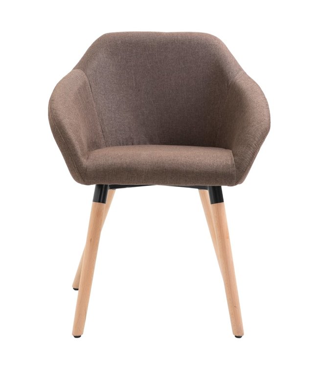 Eetkamerstoel stof bruin