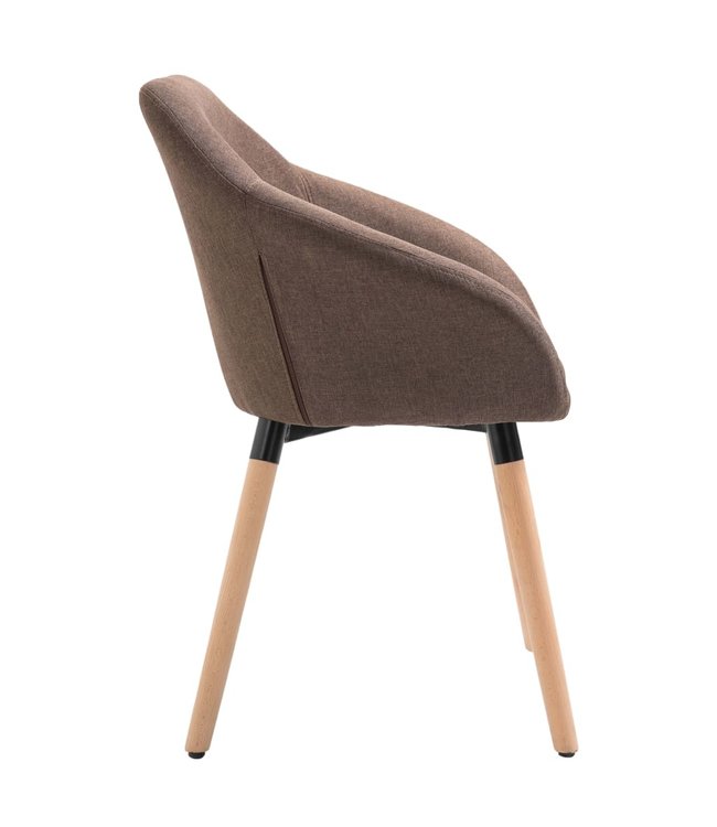 Eetkamerstoel stof bruin