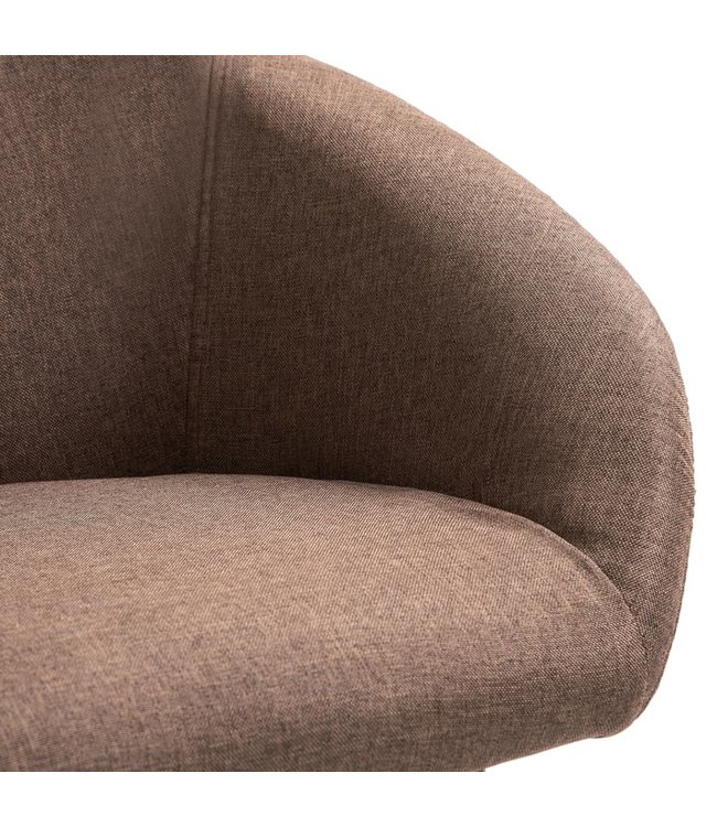 Eetkamerstoel stof bruin