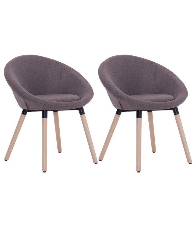 Eetkamerstoelen 2 st stof taupe
