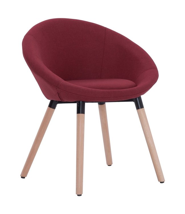 Eetkamerstoelen 2 st stof wijnrood