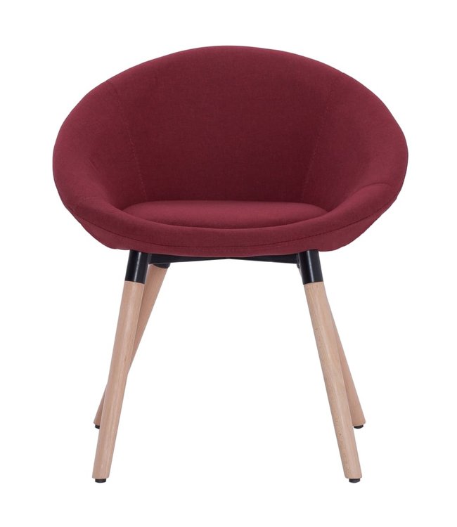 Eetkamerstoelen 2 st stof wijnrood
