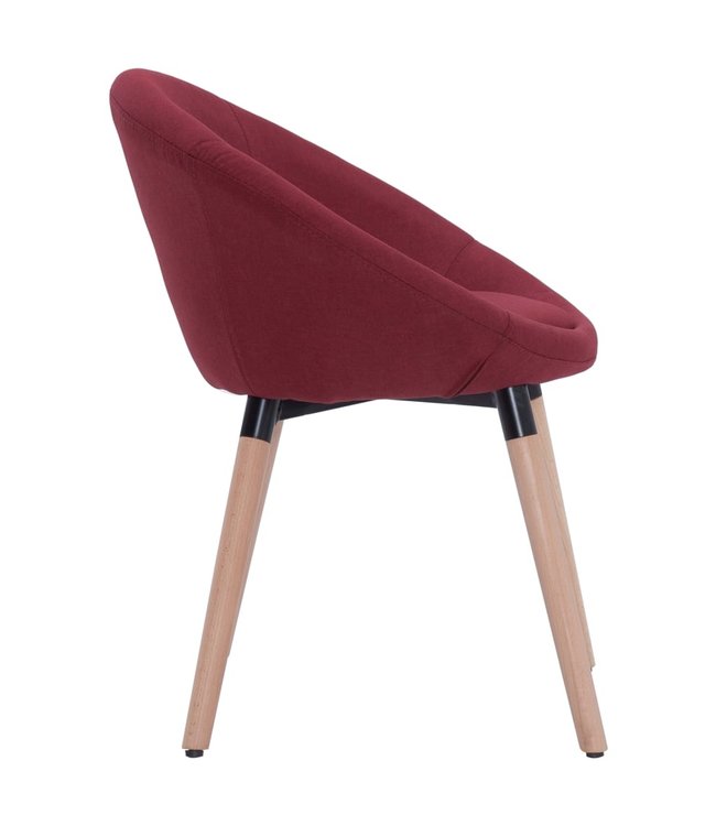 Eetkamerstoelen 2 st stof wijnrood