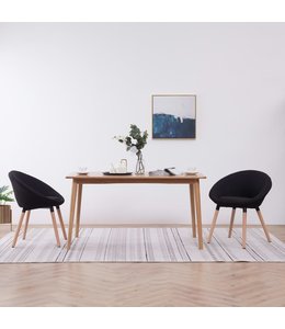 Eetkamerstoelen 2 st stof zwart