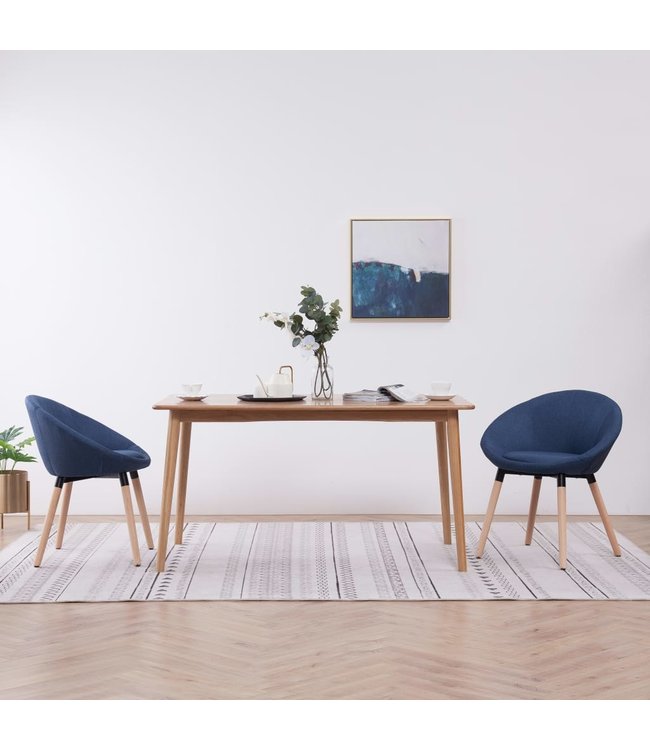 Eetkamerstoelen 2 st stof blauw