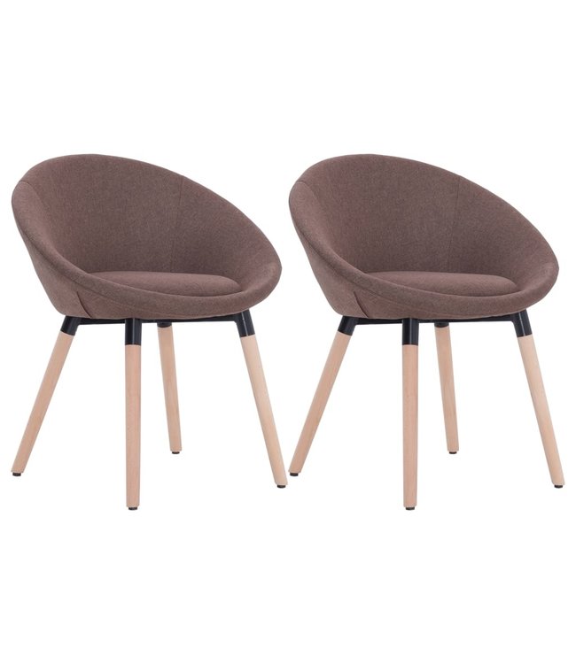 Eetkamerstoelen 2 st stof bruin