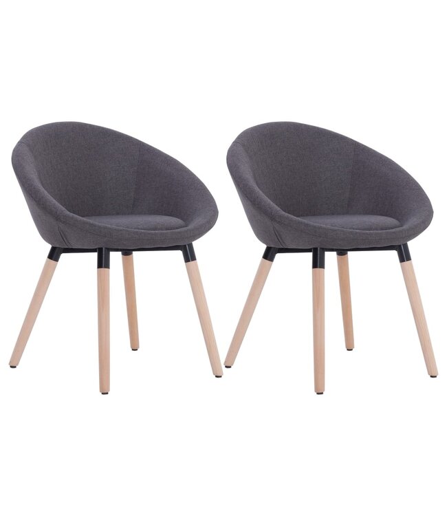 Eetkamerstoelen 2 st stof donkergrijs