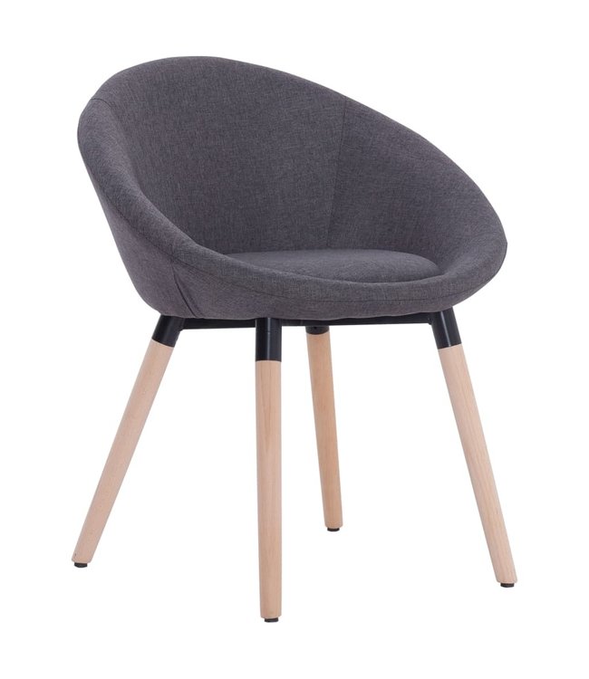 Eetkamerstoelen 2 st stof donkergrijs