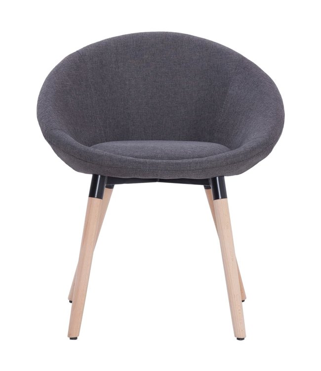Eetkamerstoelen 2 st stof donkergrijs