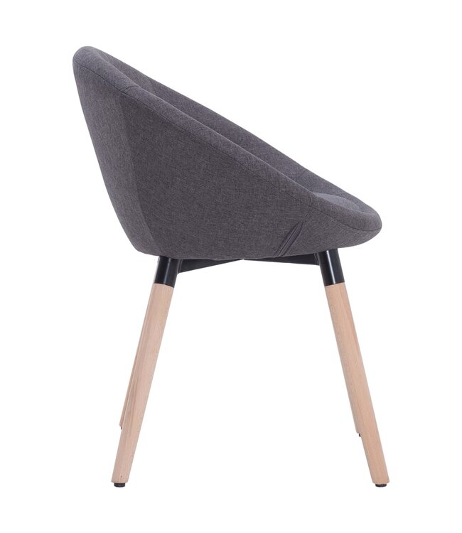 Eetkamerstoelen 2 st stof donkergrijs