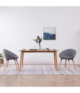 Eetkamerstoelen 2 st stof lichtgrijs