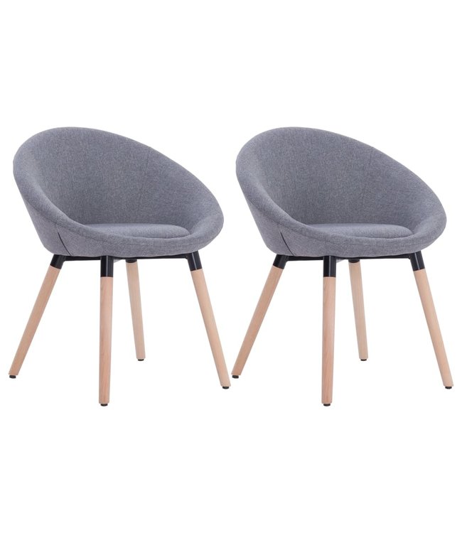 Eetkamerstoelen 2 st stof lichtgrijs