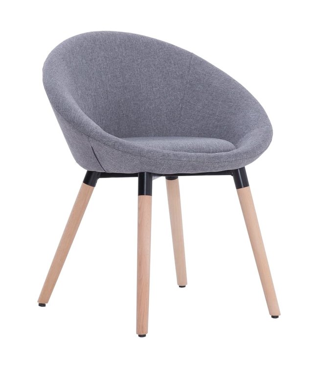 Eetkamerstoelen 2 st stof lichtgrijs