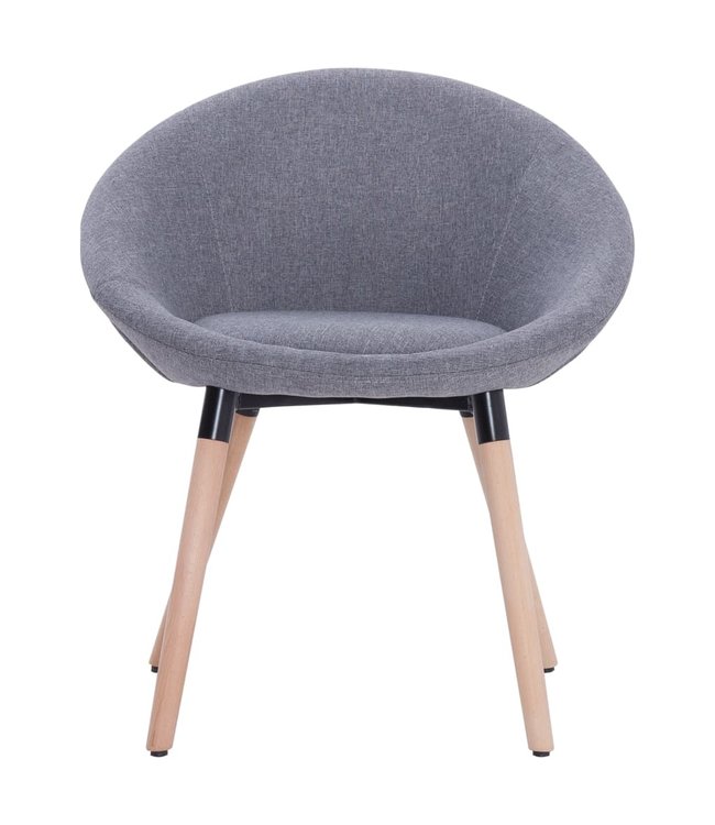 Eetkamerstoelen 2 st stof lichtgrijs