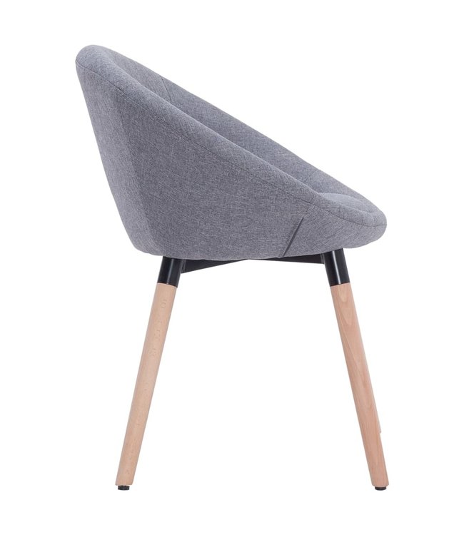 Eetkamerstoelen 2 st stof lichtgrijs