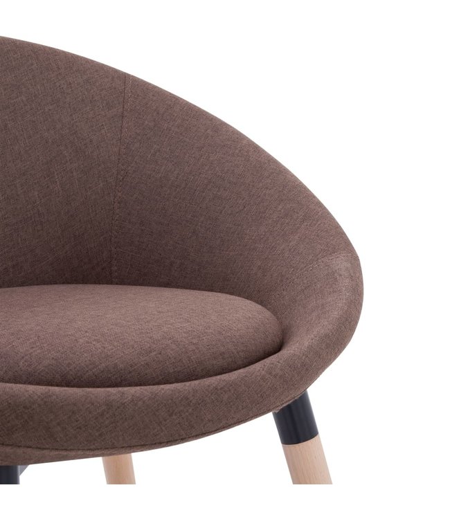 Eetkamerstoel stof bruin