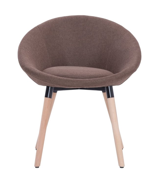 Eetkamerstoel stof bruin