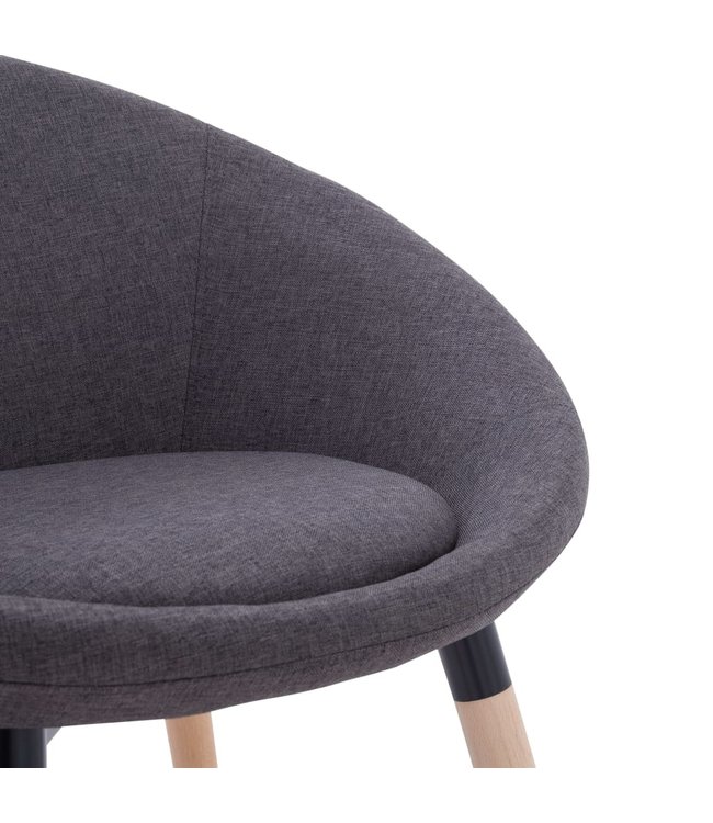 Eetkamerstoel stof donkergrijs