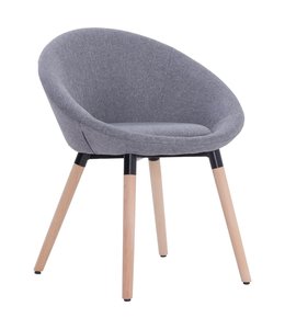 Eetkamerstoel stof lichtgrijs