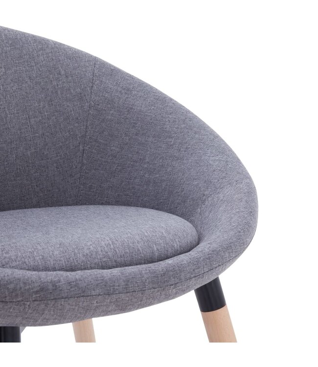 Eetkamerstoel stof lichtgrijs