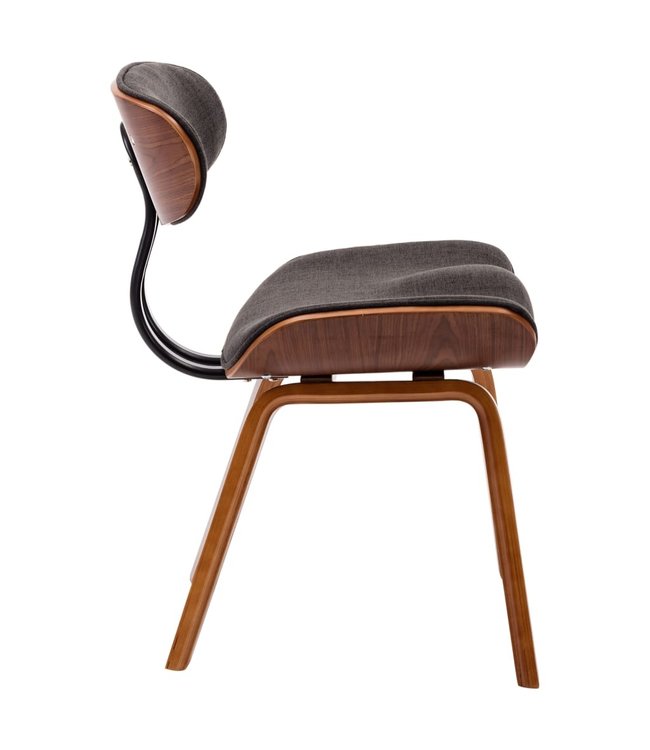 Eetkamerstoelen 2 st gebogen hout en stof grijs