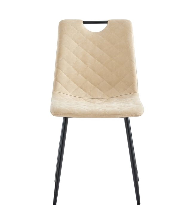Eetkamerstoelen 2 st kunstleer crème