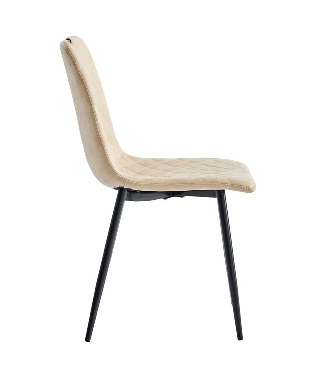 Eetkamerstoelen 2 st kunstleer crème