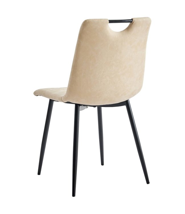 Eetkamerstoelen 2 st kunstleer crème