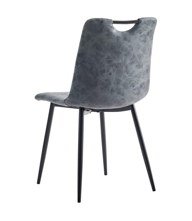 Eetkamerstoelen 2 st kunstleer zwart