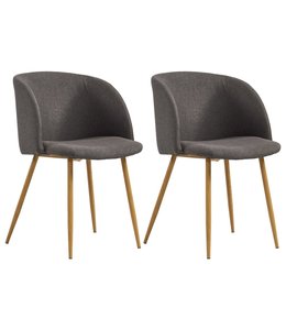 Eetkamerstoelen 2 st stof taupe