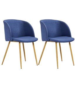 Eetkamerstoelen 2 st stof blauw