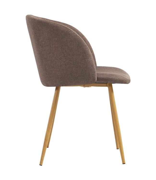 Eetkamerstoelen 2 st stof bruin
