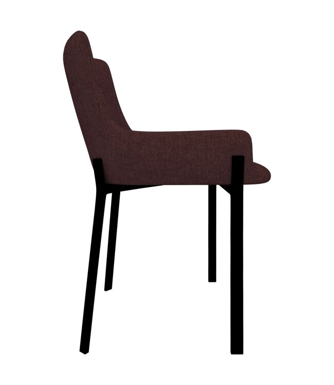 Eetkamerstoelen 2 st stof wijnrood