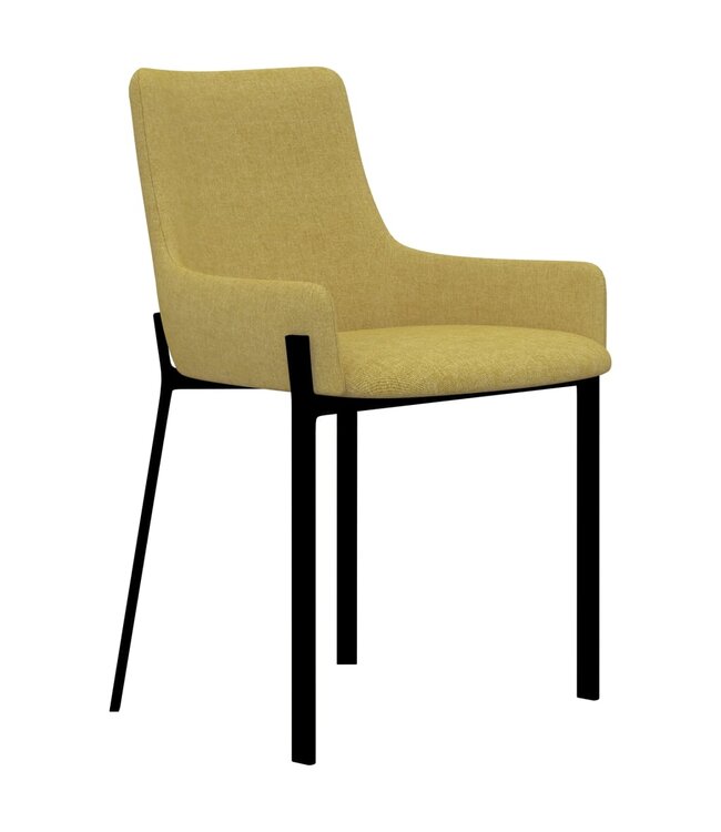 Eetkamerstoelen 2 st stof geel
