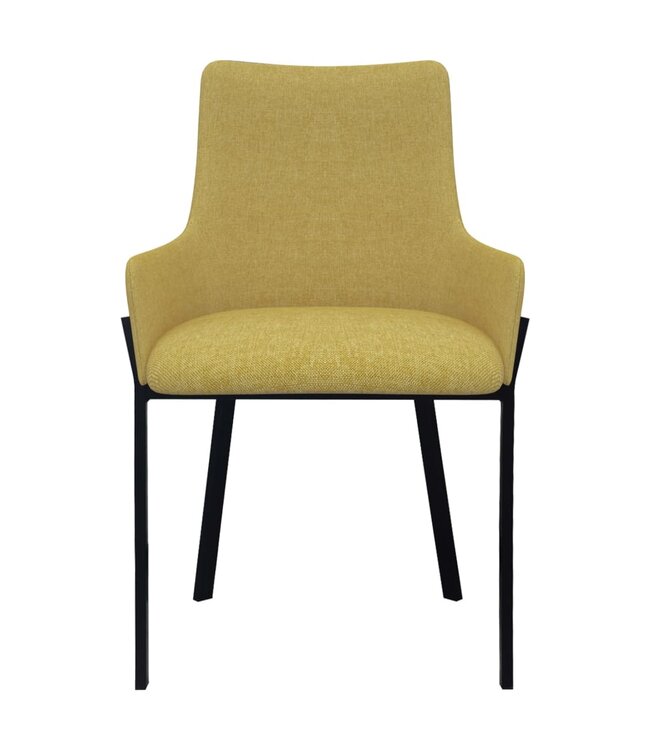 Eetkamerstoelen 2 st stof geel