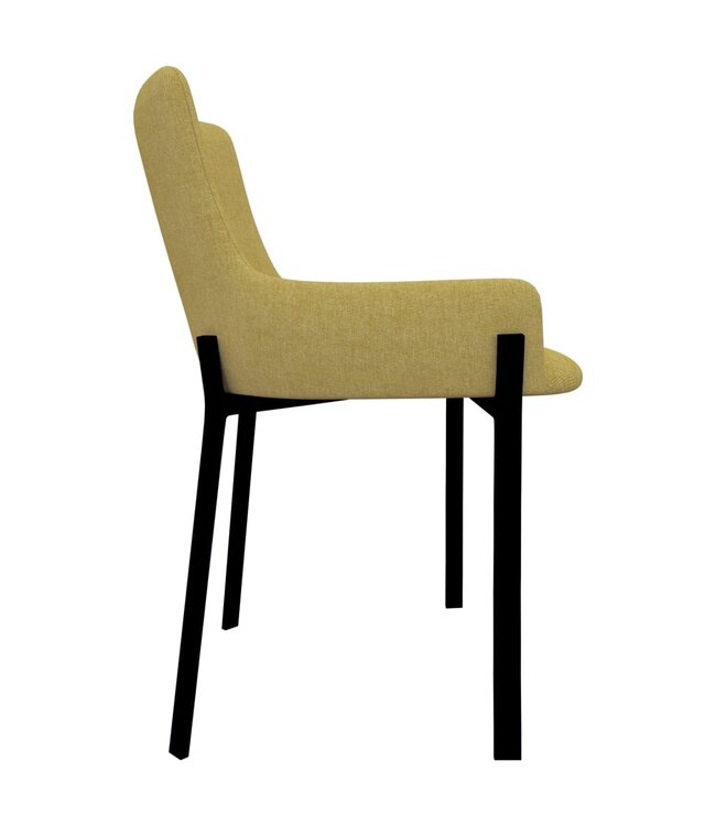Eetkamerstoelen 2 st stof geel