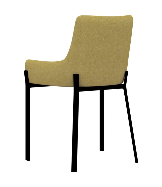Eetkamerstoelen 2 st stof geel