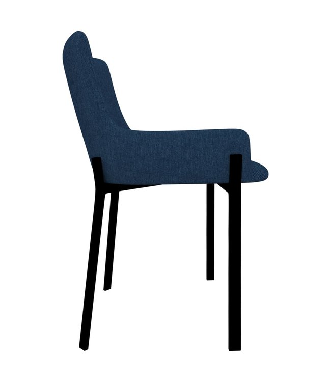 Eetkamerstoelen 2 st stof blauw