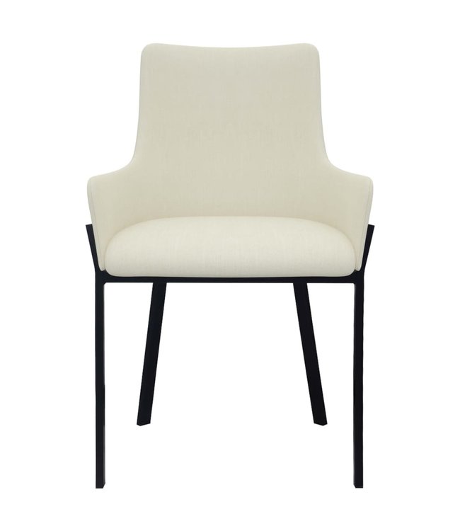 Eetkamerstoelen 2 st stof crème