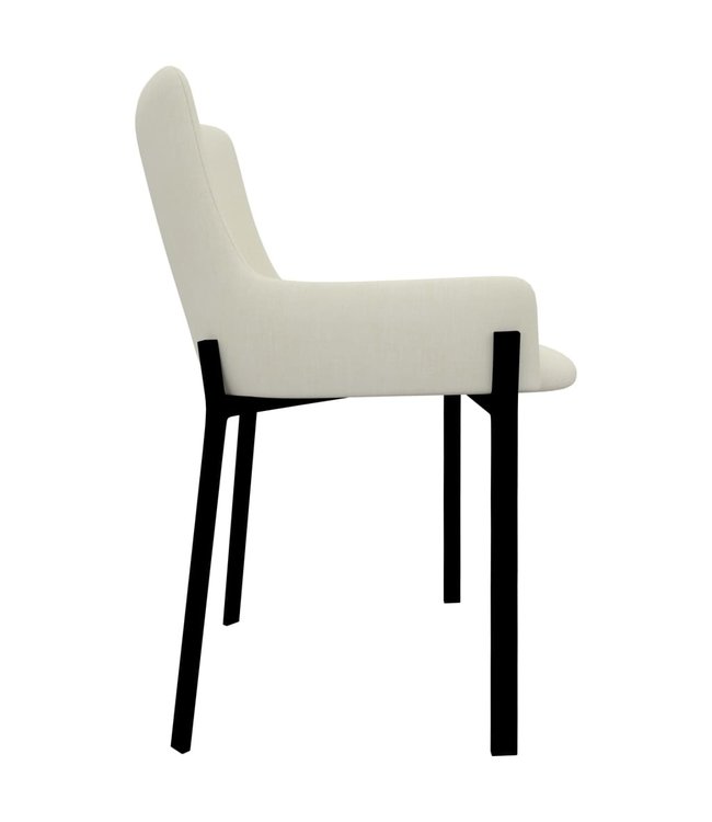 Eetkamerstoelen 2 st stof crème