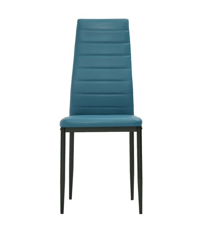 Eetkamerstoelen 2 st kunstleer oceaanblauw