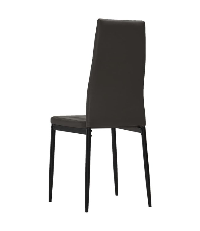 Eetkamerstoelen 4 st kunstleer grijs