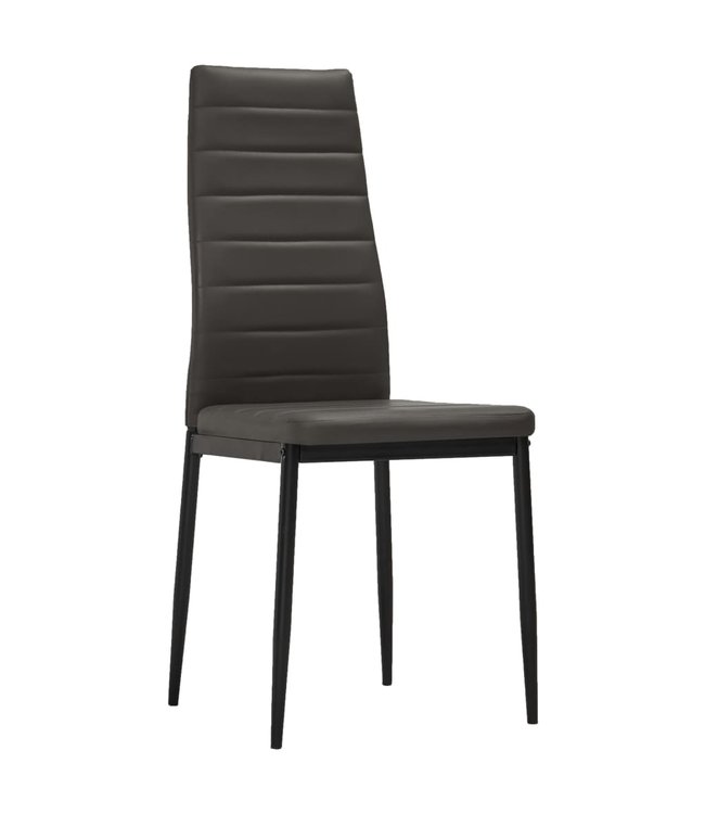 Eetkamerstoelen 2 st kunstleer grijs