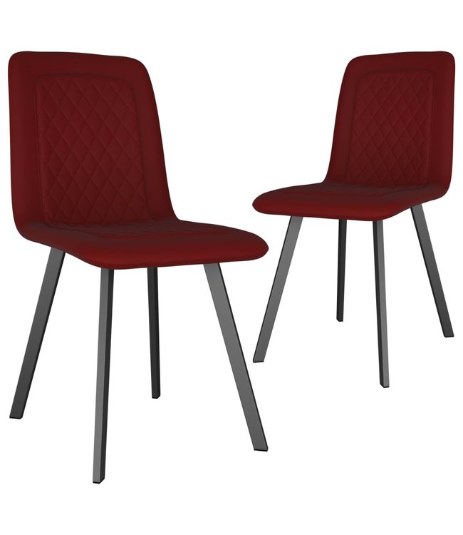 Eetkamerstoelen 2 st fluweel rood