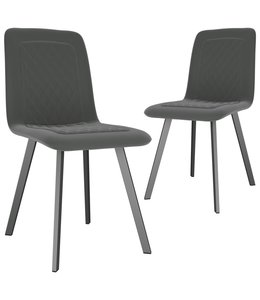 Eetkamerstoelen 2 st fluweel grijs