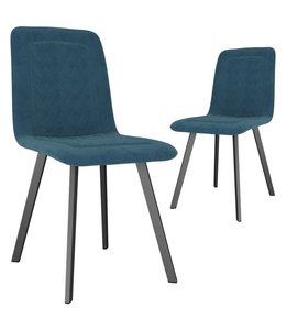Eetkamerstoelen 2 st fluweel blauw