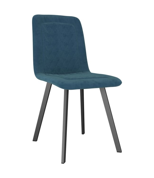 Eetkamerstoelen 2 st fluweel blauw