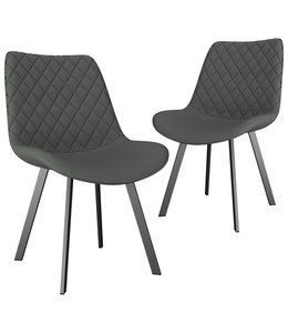 Eetkamerstoelen 2 st kunstleer lichtgrijs