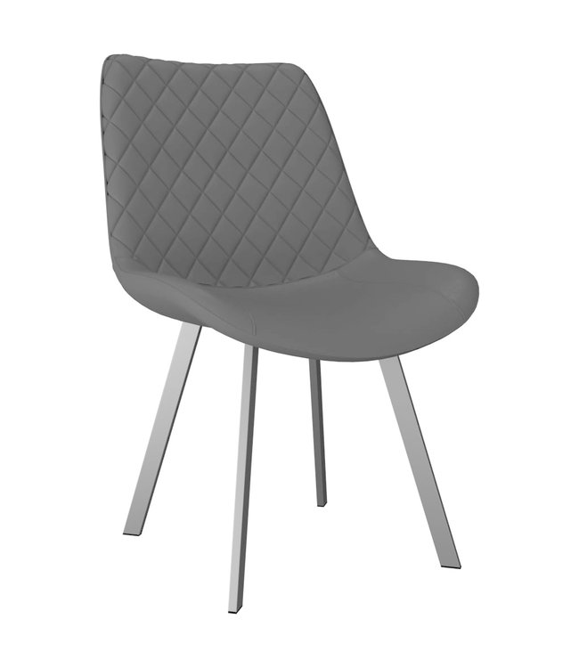 Eetkamerstoelen 2 st kunstleer grijs